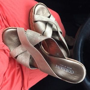 CORDANI Gold Wedge Sandal